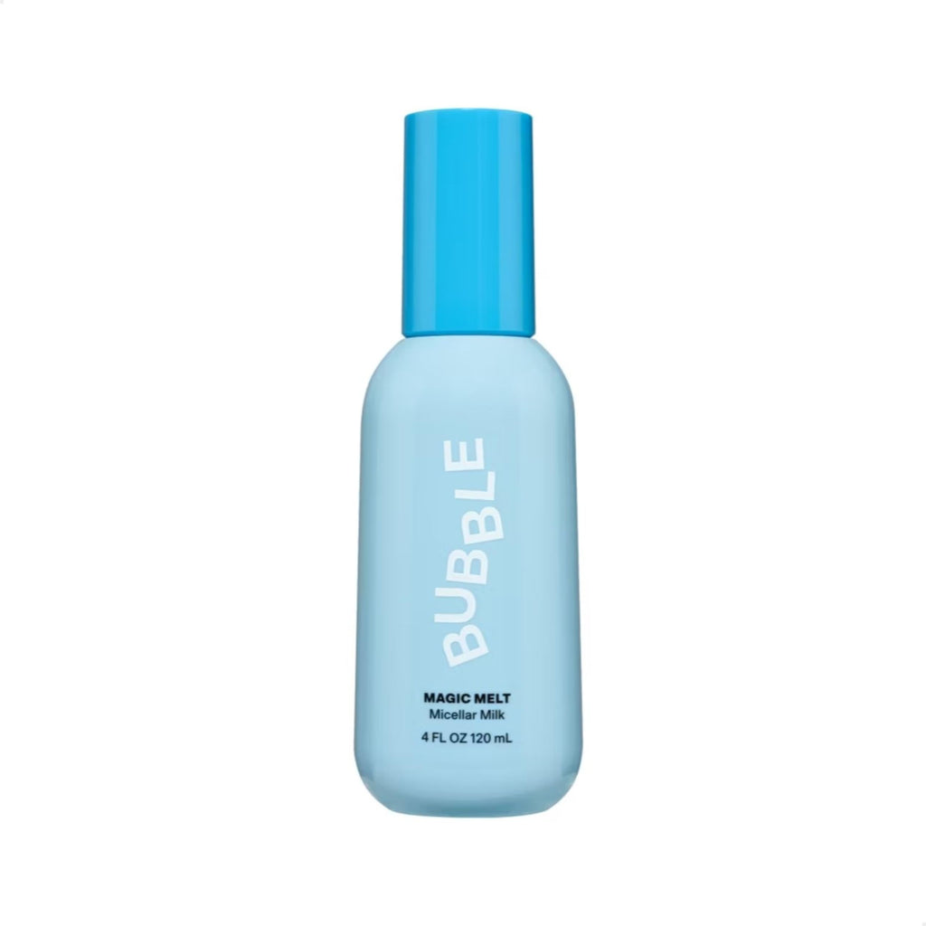 Bubble Skincare Magic Melt Makeup Remover - Micellar Milk Eye Makeup Remover Infused with Raspberry Seed Oil - Hydrating & Soothing Preppy Skikncare for Soft Refreshed Skin (120ml)